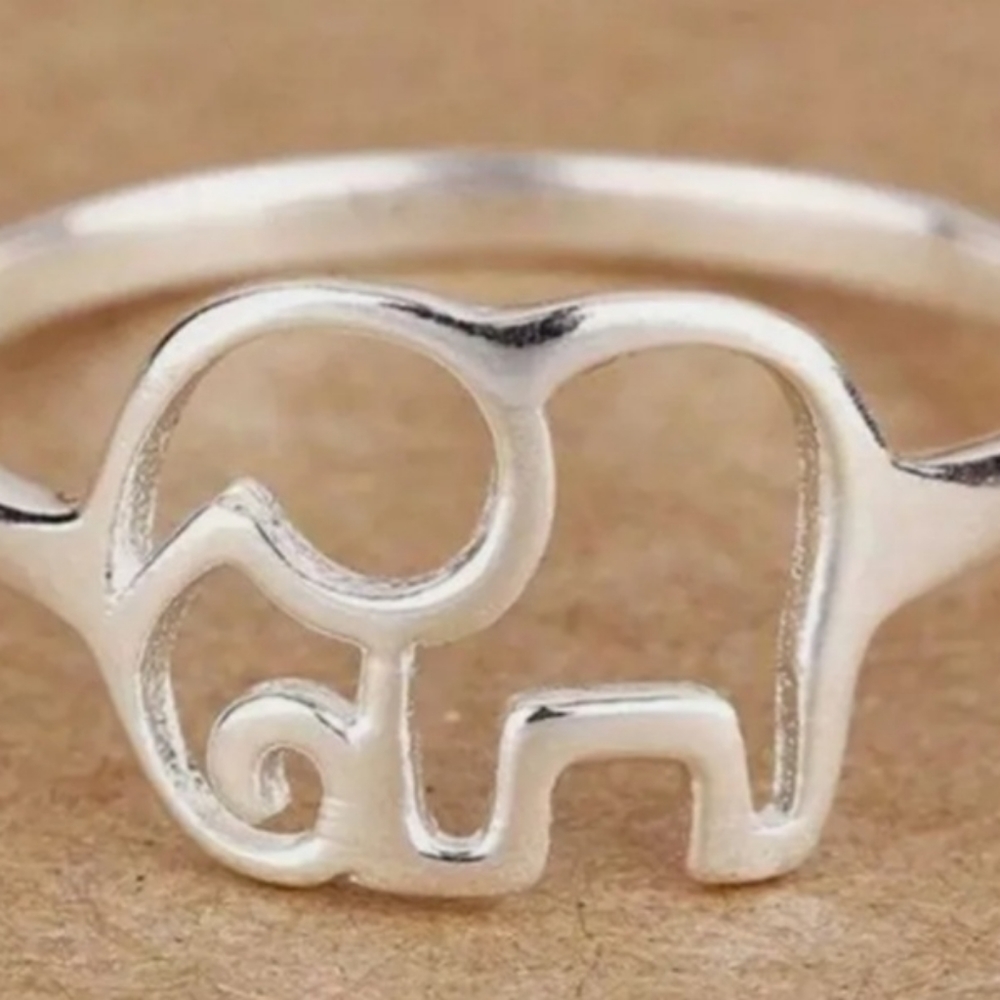 925 stamped elephant ring size 5-12
